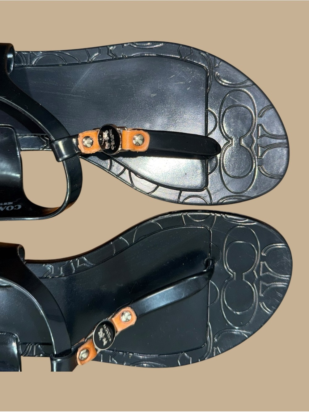 Coach Black Jelly Sandals - Picture 3 of 14